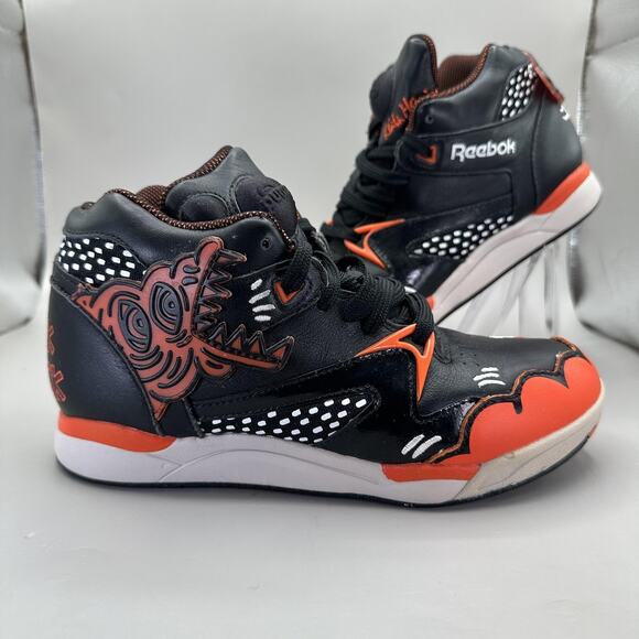 Reebok Pump Omni Shoes Womens Size 7 Black Crack Is Wack Keith Haring x Basquiat - Picture 1 of 10